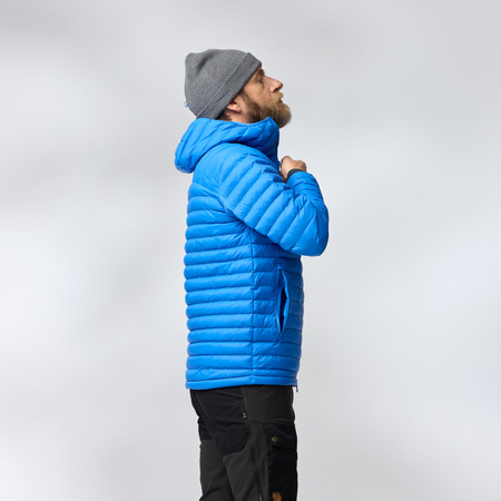 Wyprzedaż - Kurtka zimowa z kapturem męska Fjällräven Expedition Lätt Hoodie M UN Blue puchowa niebieska (F86119-525)