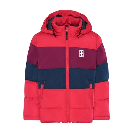 Wyprzedaż - Kurtka puchowa dziecięca Lego Wear LWJIPE 705 Jacket z odblaskami czerwona (22881-364)