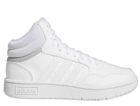 Wyprzedaż - Buty sportowe wysokie damskie młodzieżowe Adidas Hoops Mid 3.0 K białe (GW0401)