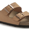 Klapki damskie Birkenstock Arizona Birko-Flor Nubuk Pecan wegańskie standard szerokie (1025006)