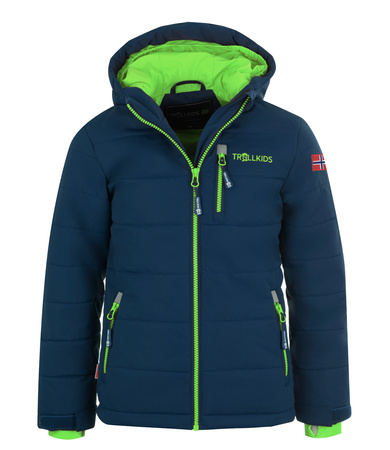 Kurtka narciarska dziecięca Trollkids Kids Hemsedal Snow Jacket XT z kapturem granatowa (513-100)