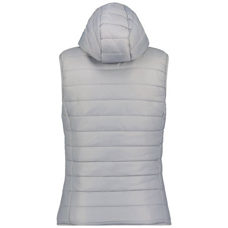 Wyprzedaż - Kamizelka damska z kapturem Geographical Norway Vatika Hood EO Lady 233 Gris Clair trekkingowa bezrękawnik (WW1198F/GNO-LIGHT GREY)