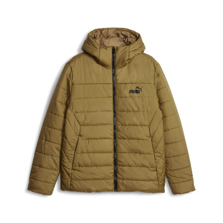 Wyprzedaż - Kurtka przeciwdeszczowa męska PUMA ESS HOODED PADDED JKT z kapturem wiatroszczelna brązowa (848938-93)