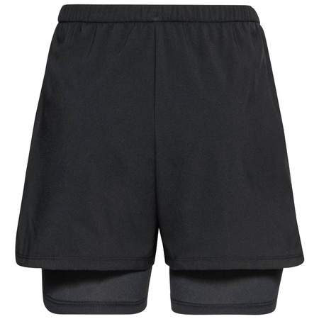 Wyprzedaż - Spodenki sportowe do biegania damskie Odlo 2-in-1 Essentials 3 Inch treningowe czarne (323071/15000)