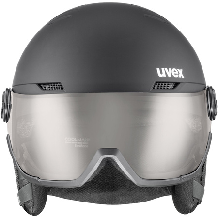 Kask narciarski damski/męski Uvex Wanted Visor Vario snowboardowy sportowy czarny (56/6/316/10)