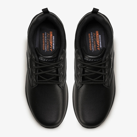 Sneakersy męskie czarne Skechers Delson Antigo buty skórzane czarne (65693-BBK)