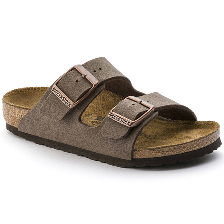 Klapki Birkenstock Arizona Kids Birko-Flor Nubuk Mocha narrow wąskie dziecięce młodzieżowe (0552893)