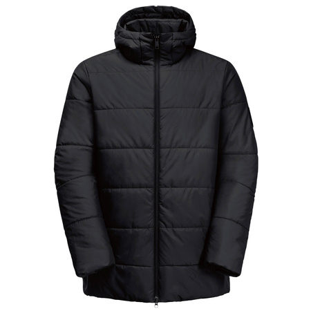 Wyprzedaż - Kurtka przejściowa męska Jack Wolfskin Deutzer Long JKT oddychający materiał czarna (1207451_6000)