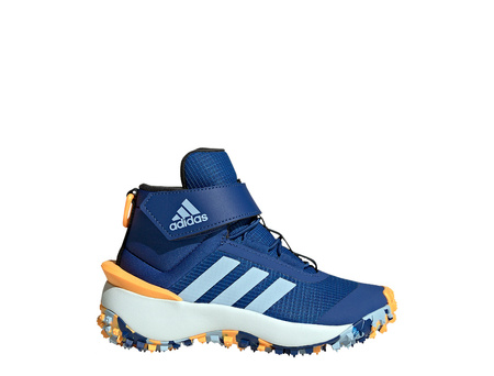 Buty zimowe dziecięce adidas FORTATRIAL EL K ocieplane polarem outdoorowe niebieskie (IG7264)