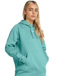 Bluza damska UNDER ARMOUR Rival Fleece z kieszenią kangurka turkusowa (1379500-482)