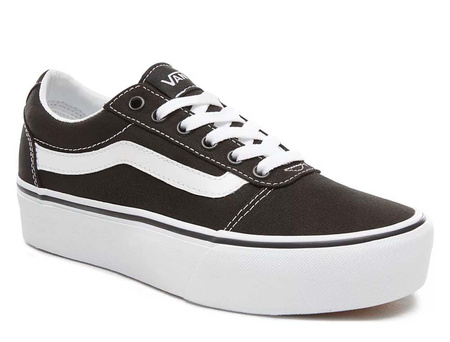 Buty damskie Vans WM WARD PLATFORM CANVAS BLK/WHT materiałowe sznurowane czarne (VN0A3TLC187)