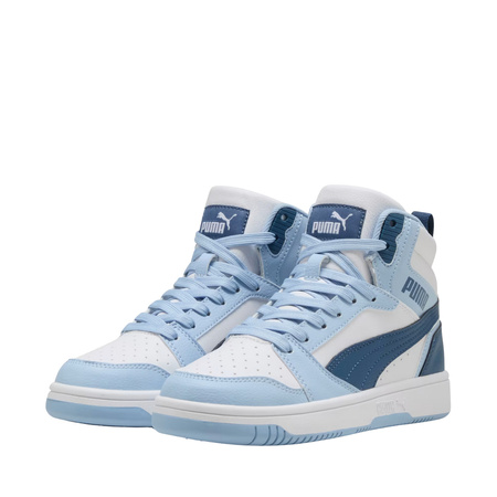 Buty dla dzieci Puma Rebound V6 Mid biało-niebieskie (393831 32)