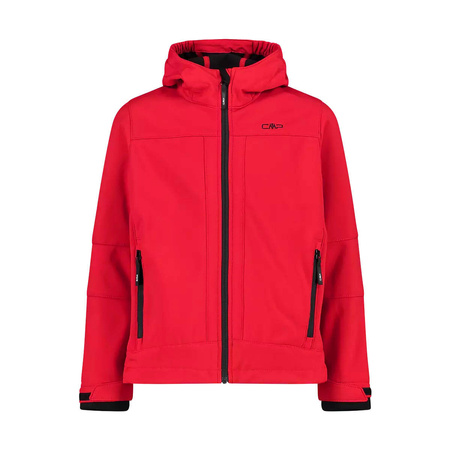 Wyprzedaż - Kurtka z kapturem CMP Kid Jacket Fix Hood dziecięca/młodzieżowa trekkingowa czerwona (3A00094-55BE)