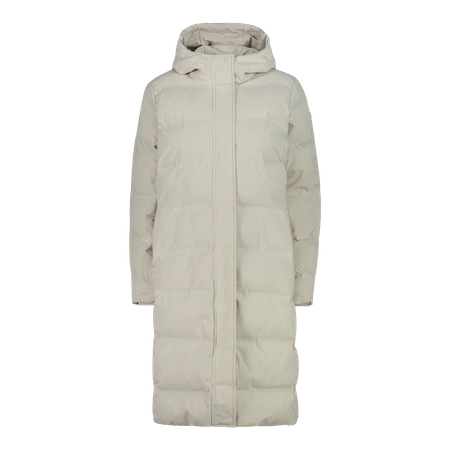 Wyprzedaż - Kurtka długa zimowa damska CMP płaszcz ocieplany wodoodporny beżowy (34K0096/A238)