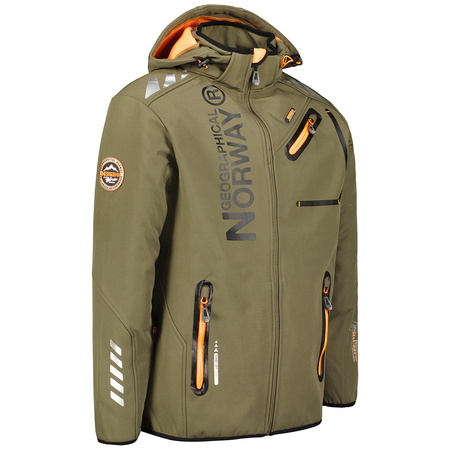 Softshell Geographical Norway ROYAUTE DB KAKI-ORANGE MEN 068 khaki / pomarańczowy męska (WY1996H/GN-Kaki / Orange)