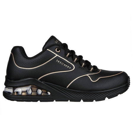 Wyprzedaż - Damskie sneakersy sportowe Skechers UNO 2 GOLDEN TRIM czarne (155637-BKGD)