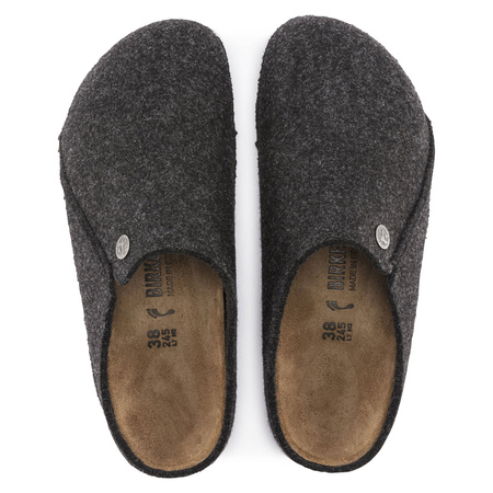 Kapcie męskie/damskie Birkenstock Zermatt Cozy Home Anthracite z wełnianego filcu regular szerokie (1014938)
