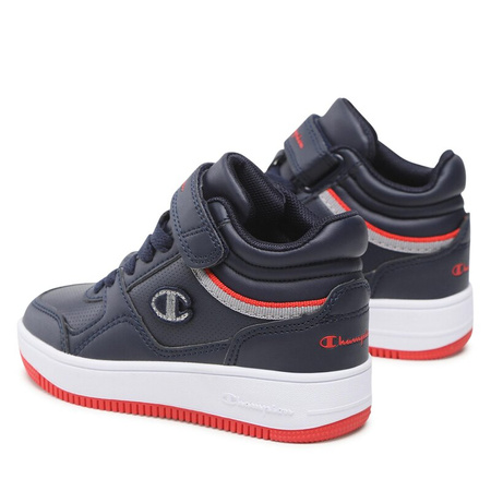 Buty sportowe dziecięce Champion Legacy REBOUND VINTAGE MID B GS sneakersy za kostkę na platformie granatowe (S32404BS518)