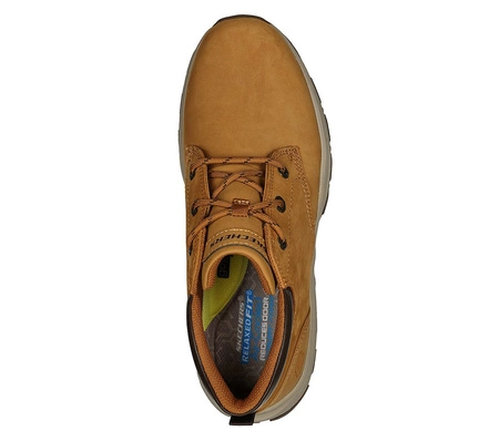Wyprzedaż - Buty skórzane męskie Skechers Knowlson Ramhurst sportowe półbuty beżowe (204921-WTN)