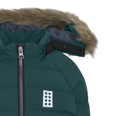 Wyprzedaż - Kurtka puchowa dziecięca Lego Wear LWJULIO 714 Jacket z odblaskowymi elementami zielona (22886-827)