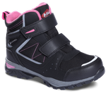 Wyprzedaż - Trapery zimowe dziecięce Smartstep Lee Cooper Black/Fuxia trekkingowe ocieplane czarne (LCJ-23-01-2061K)