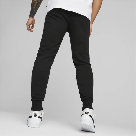Wyprzedaż - Spodnie dresowe męskie Puma ESS LOGO PANTS TR dopasowany fason do codziennego użytku czarne (586716-01)