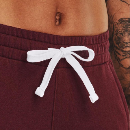 Spodnie damskie Under Armour Rival Fleece bordowe (1356416 690)
