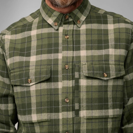 Koszula z długim rękawem męska Fjällräven Värmland Heavy Flannel Shirt M Green-Deep Forest (F88398-620-662)