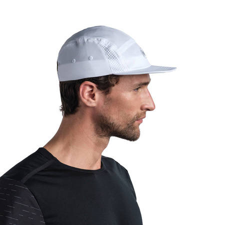 Sportowa czapka z daszkiem BUFF® 5 PANEL GO CAP R-SOLID WHITE (8428927437877)