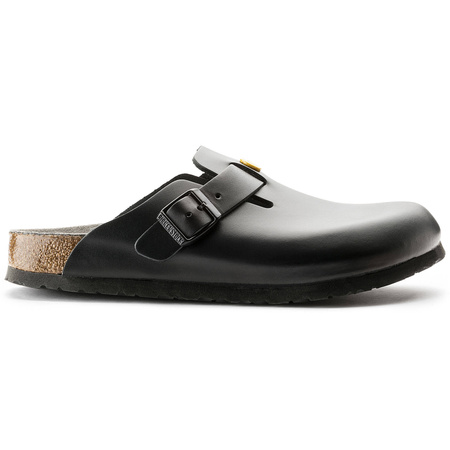 Chodaki męskie Birkenstock Boston ESD Black skóra naturalna klapki dla lekarza regular szerokie (0061360)