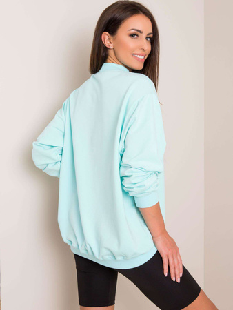 Miętowa bawełniana bluza basic (RV-BL-5185.87P)