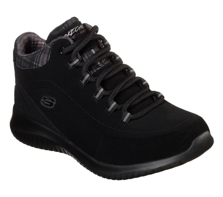 Wyprzedaż - Buty sportowe damskie Skechers Ultra Flex Just Chill czarne (12918-BBK)