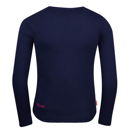 Bluzka ongsleeve bawełniana dziecięca dla dziewczynki Trollkids Girls Pointillism Longsleeve navy/magenta (345-114)