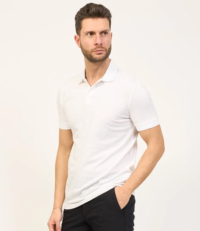 Koszulka Polo męska BOSS Pio 1 BIANCO regular fit biała (50507583-100)