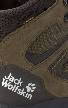 Wyprzedaż - Buty trekkingowe męskie Jack Wolfskin Vojo 3 Texapore MID M khaki-phantom brązowe (4042462_4287)