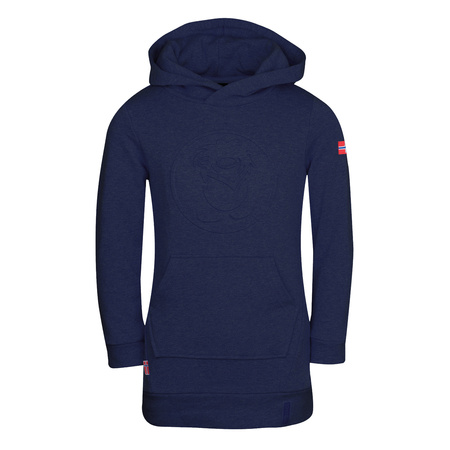 Suknia bawełniana dziecięca dla dziewczynki Trollkids Girls Sandefjord Dress navy (337-100)