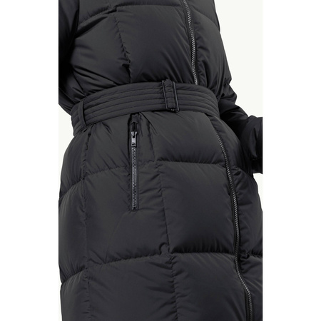 Kurtka damska czarna puchowa Jack Wolfskin FROZEN LAKE COAT W black Down Insulated wiatroszczelna (1206132_6000)