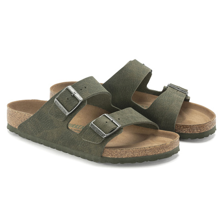 Klapki Birkenstock Arizona Vegan damskie/męskie Microfaser Regular na szeroką stopę zielone (1024550)