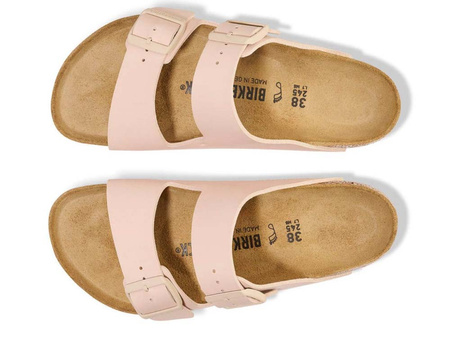 Klapki damskie Birkenstock Arizona BF Birko-Flor New Beige narrow wąskie różowe (1027723)