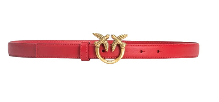 Skórzany pasek z klamrą Pinko LOVE BERRY H2 BELT 100143-A0F1 czerwony (2 cm)