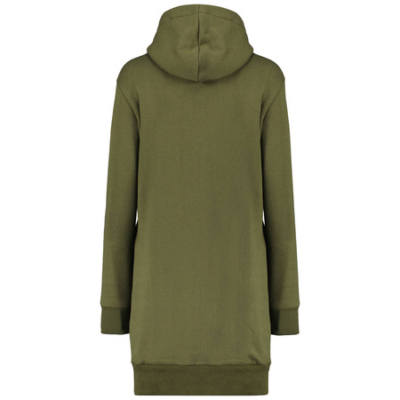 Wyprzedaż - Długa bluza damska z kapturem Geographical Norway Fabienne Kaki DB Lady zielona (WW4562F/GNO-KAKI)