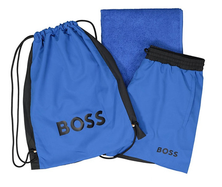 Szorty kąpielowe męskie BOSS Beach Set Medium Blue basenowe niebieskie/czarne (50516178-423)