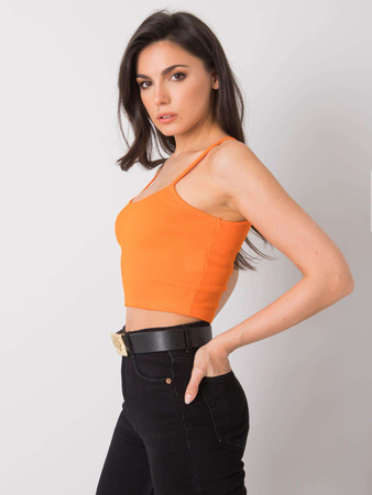 RUE PARIS Pomarańczowy crop top (RV-TP-6626.88)