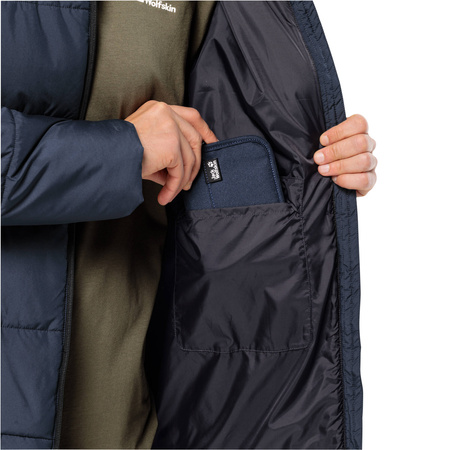 Wyprzedaż - Kurtka przejściowa męska Jack Wolfskin Deutzer Long JKT wodoodporna granatowa (1207451_1010)