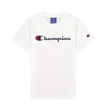 Chłopięcy T-shirt Champion Rochester z okrągłym dekoltem w kolorze białym (305954WW001)
