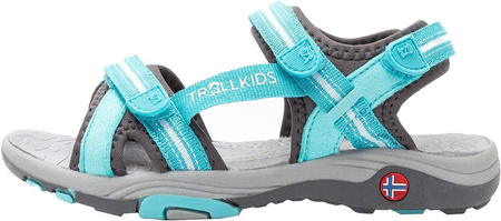 Sandały sportowe dziecięce dla dziewczynki Trollkids Girls Preikestolen Sandal mint/ grey (254-132)