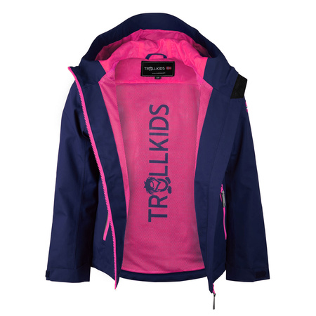 Kurtka przeciwdeszczowa dziecięca dla chłopca/dziewczynki Trollkids Kids Telemark Jacket navy/magenta (390-114)