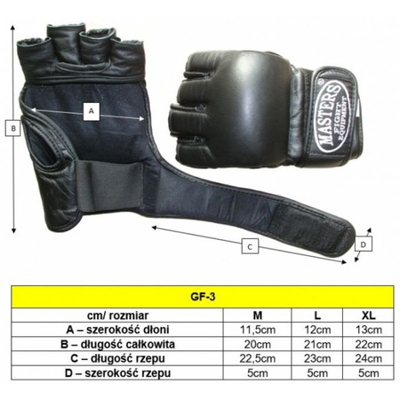 Rękawice do MMA Masters GF-3 M (0127-02M)