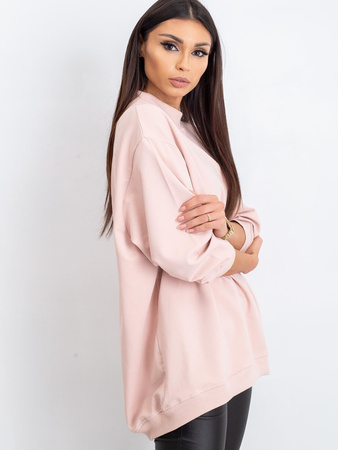 Brudnoróżowa bawełniana bluza basic (RV-BL-5185.93P)