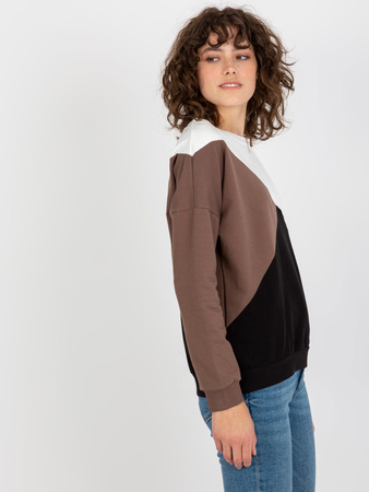 Biało-czarna bawełniana bluza basic bez kaptura  (RV-BL-8463.41P)